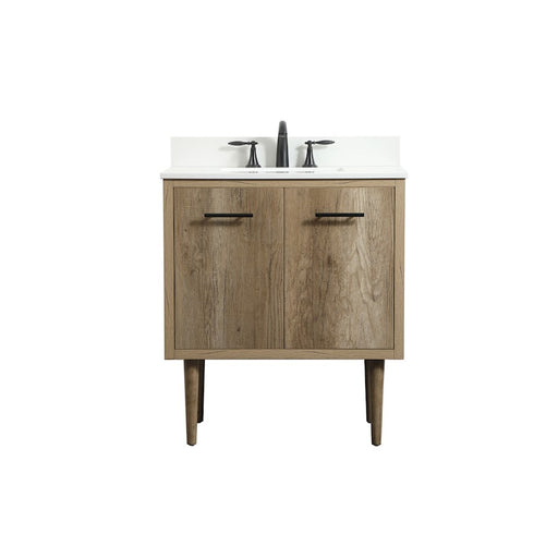 Elegant Cyrus 30" Single Bathroom Vanity, Natural Oak/Backsplash - VF48030NT-BS