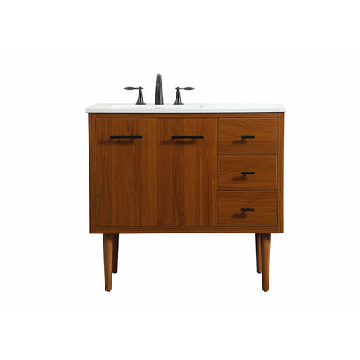 Elegant Kitchen/Bath Cyrus 36" Single Bathroom Vanity, Teak - VF48036MTK