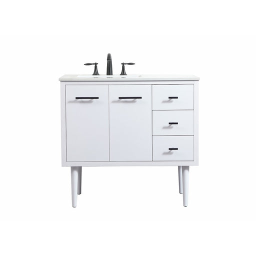 Elegant Kitchen/Bath Cyrus 36" Single Bathroom Vanity, White - VF48036MWH