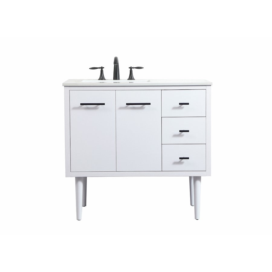 Elegant Kitchen/Bath Cyrus 36" Single Bathroom Vanity, White - VF48036MWH