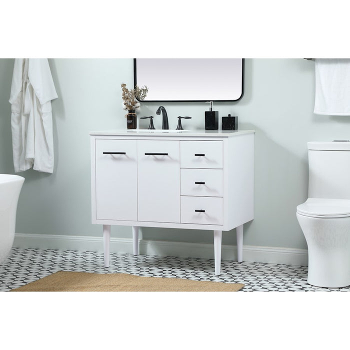Elegant Kitchen/Bath Cyrus 36" Single Bathroom Vanity, White