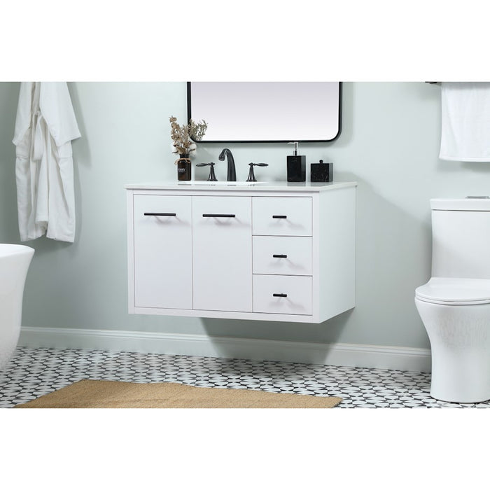 Elegant Kitchen/Bath Cyrus 36" Single Bathroom Vanity, White
