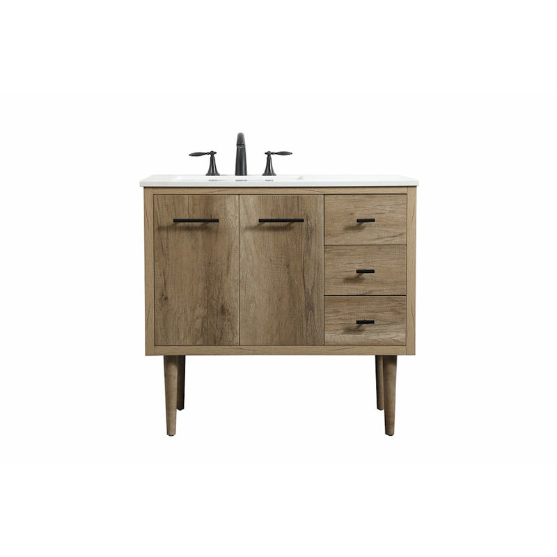 Elegant Kitchen/Bath Cyrus 36" Single Bathroom Vanity, Natural Oak - VF48036NT