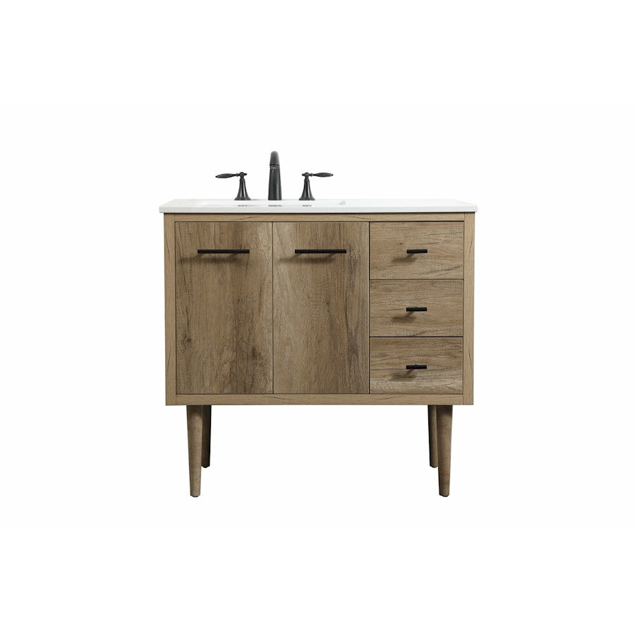 Elegant Kitchen/Bath Cyrus 36" Single Bathroom Vanity, Natural Oak - VF48036NT