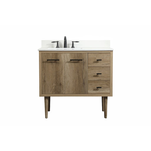 Elegant Cyrus 36" Single Bathroom Vanity, Natural Oak/Backsplash - VF48036NT-BS