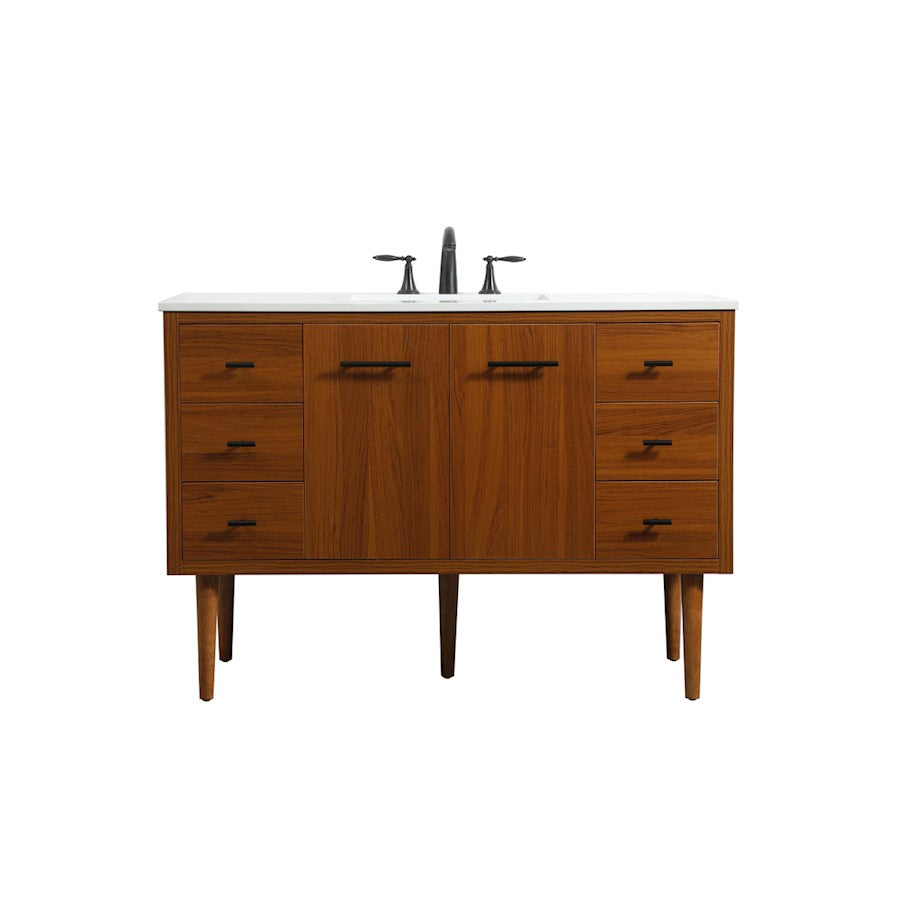 Elegant Kitchen/Bath Cyrus 48" Single Bathroom Vanity, Teak - VF48048MTK