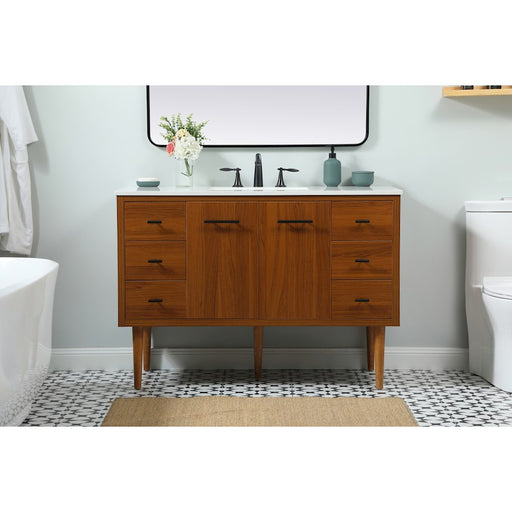 Elegant Kitchen/Bath Cyrus 48" Single Bathroom Vanity, Teak