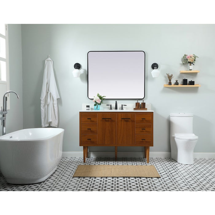 Elegant Kitchen/Bath Cyrus 48" Single Bathroom Vanity, Teak