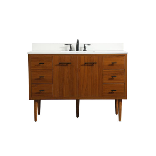 Elegant Cyrus 48" Single Bathroom Vanity, Teak/Backsplash - VF48048MTK-BS
