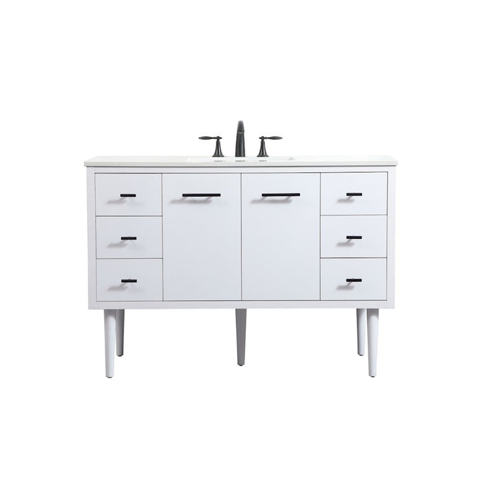 Elegant Kitchen/Bath Cyrus 48" Single Bathroom Vanity, White - VF48048MWH