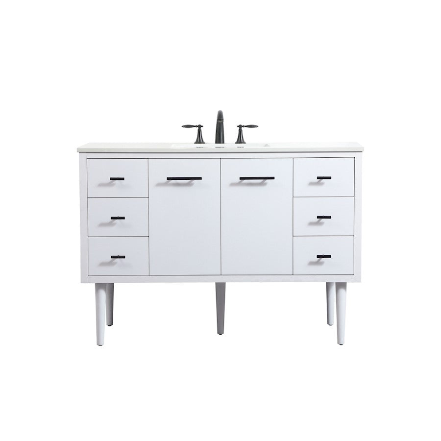 Elegant Kitchen/Bath Cyrus 48" Single Bathroom Vanity, White - VF48048MWH