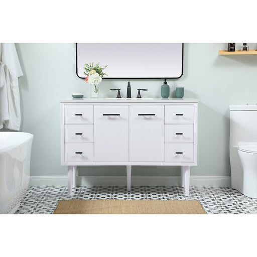 Elegant Kitchen/Bath Cyrus 48" Single Bathroom Vanity, White