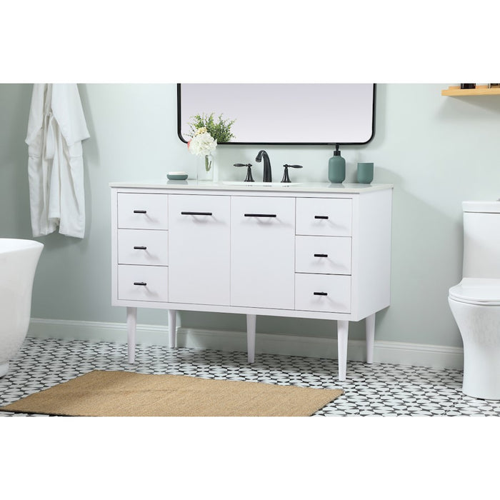 Elegant Kitchen/Bath Cyrus 48" Single Bathroom Vanity, White