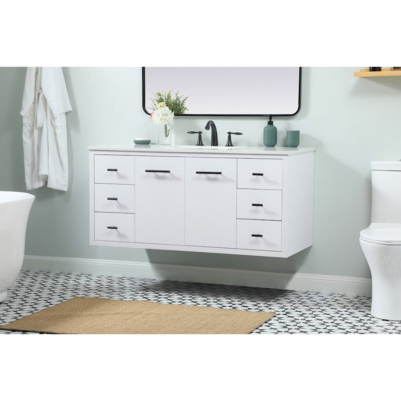 Elegant Kitchen/Bath Cyrus 48" Single Bathroom Vanity, White