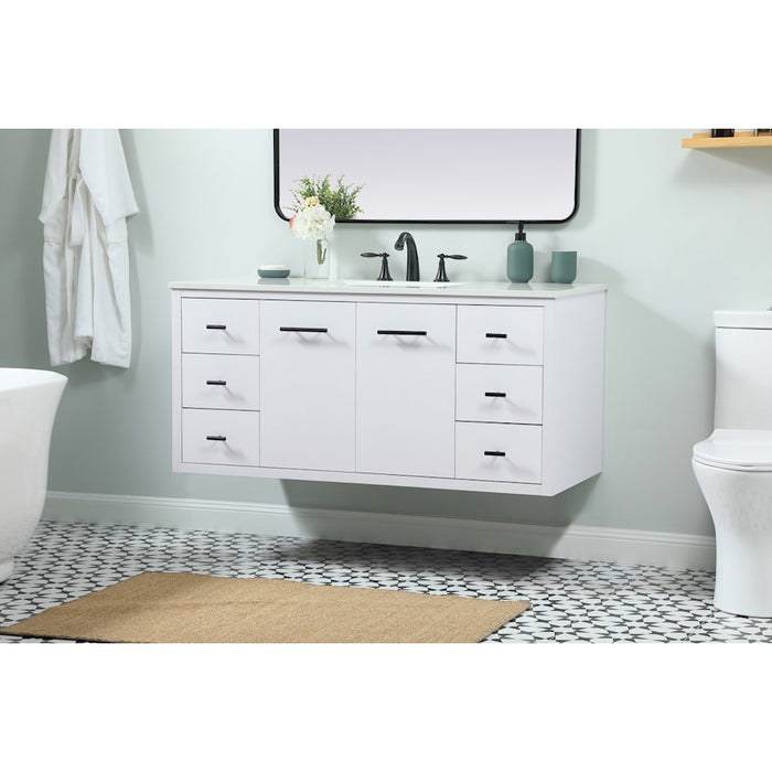 Elegant Kitchen/Bath Cyrus 48" Single Bathroom Vanity, White