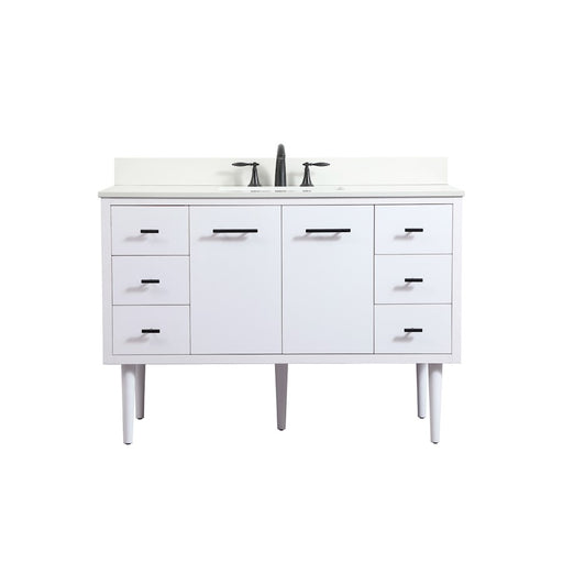 Elegant Cyrus 48" Single Bathroom Vanity, White/Backsplash - VF48048MWH-BS