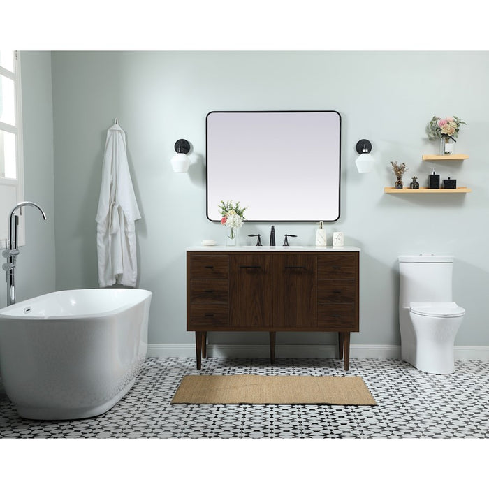 Elegant Cyrus 48" Single Bathroom Vanity, White/Backsplash