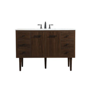 Elegant Kitchen/Bath Cyrus 48" Single Bathroom Vanity, Walnut - VF48048MWT
