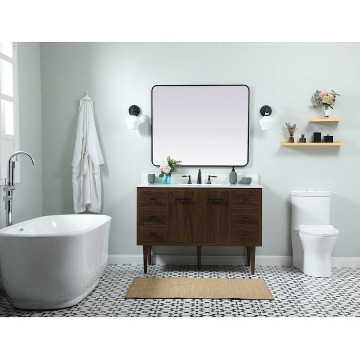 Elegant Kitchen/Bath Cyrus 48" Single Bathroom Vanity, Walnut