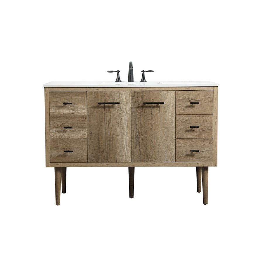 Elegant Kitchen/Bath Cyrus 48" Single Bathroom Vanity, Natural Oak - VF48048NT