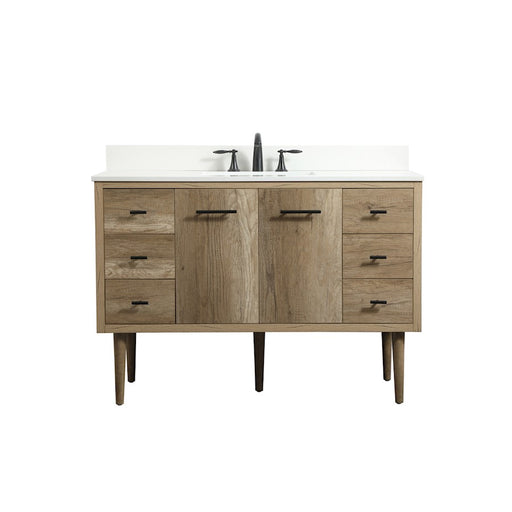 Elegant Cyrus 48" Single Bathroom Vanity, Natural Oak/Backsplash - VF48048NT-BS