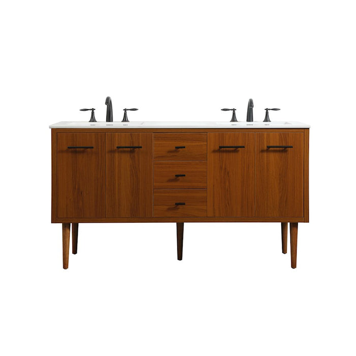 Elegant Kitchen/Bath Cyrus 60" Single Bathroom Vanity, Teak - VF48060DMTK
