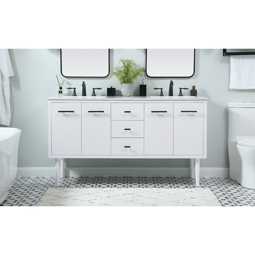 Elegant Kitchen/Bath Cyrus 60" Single Bathroom Vanity, White