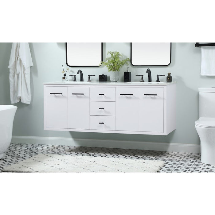 Elegant Kitchen/Bath Cyrus 60" Single Bathroom Vanity, White