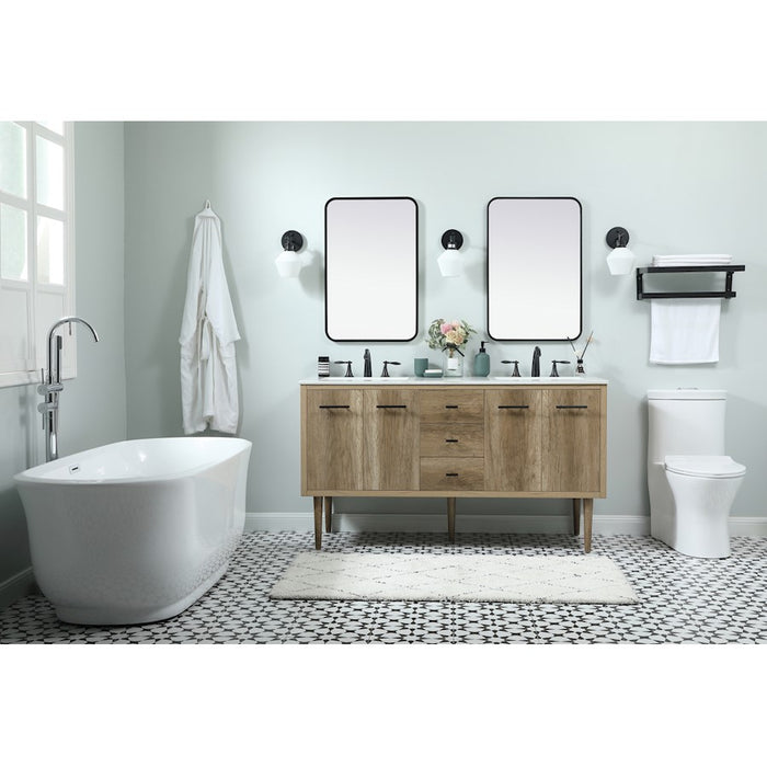 Elegant Kitchen/Bath Cyrus 60" Single Bathroom Vanity, Walnut