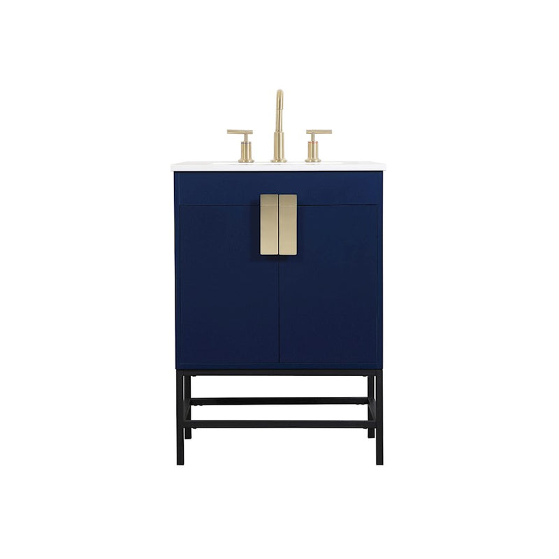 Elegant Kitchen/Bath Eugene 24" Single Bathroom Vanity, Blue - VF48824MBL