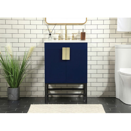 Elegant Kitchen/Bath Eugene 24" Single Bathroom Vanity, Blue