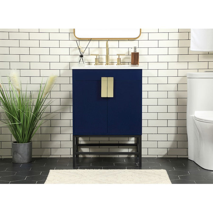 Elegant Kitchen/Bath Eugene 24" Single Bathroom Vanity, Blue