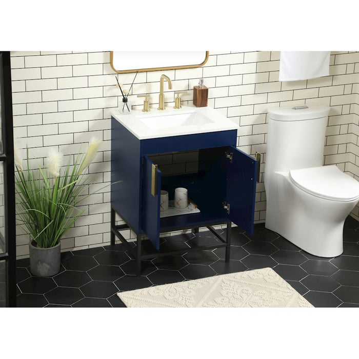 Elegant Kitchen/Bath Eugene 24" Single Bathroom Vanity, Blue