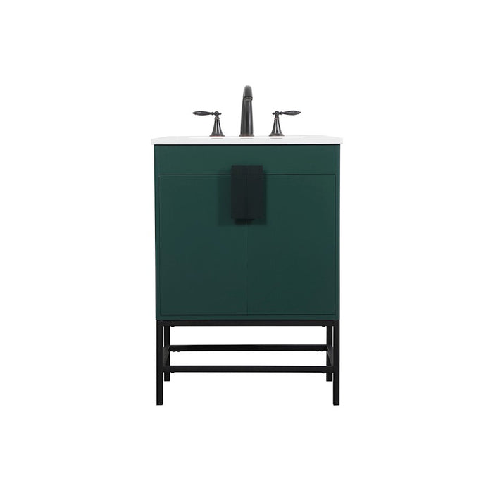 Elegant Kitchen/Bath Eugene 24" Single Bathroom Vanity, Green - VF48824MGN