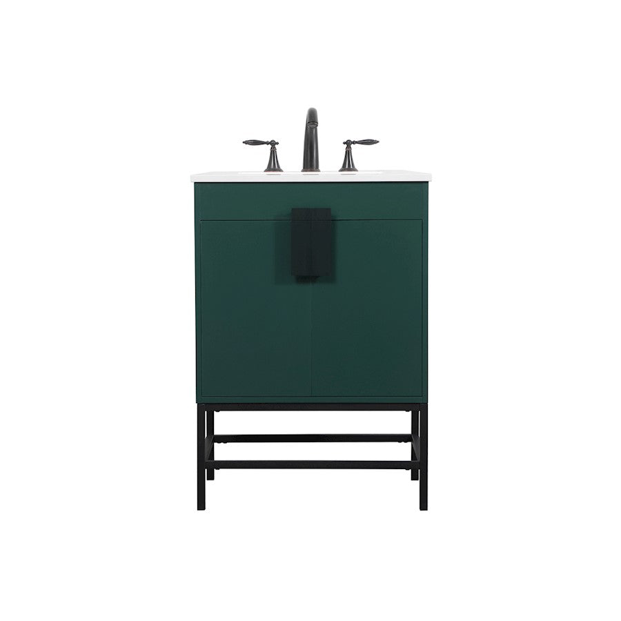 Elegant Kitchen/Bath Eugene 24" Single Bathroom Vanity, Green - VF48824MGN