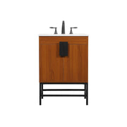 Elegant Kitchen/Bath Eugene 24" Single Bathroom Vanity, Teak - VF48824MTK