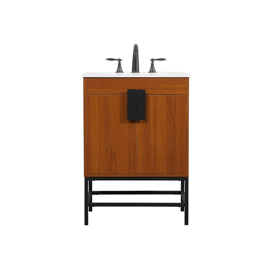 Elegant Kitchen/Bath Eugene 24" Single Bathroom Vanity, Teak - VF48824MTK
