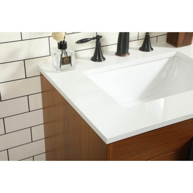 Elegant Kitchen/Bath Eugene 24" Single Bathroom Vanity, Teak