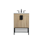 Elegant Kitchen/Bath Eugene 24" Single Bathroom Vanity, Mango Wood - VF48824MW