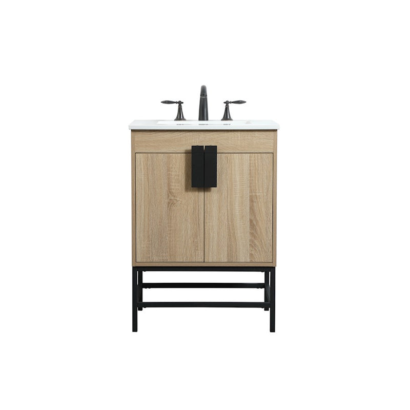 Elegant Kitchen/Bath Eugene 24" Single Bathroom Vanity, Mango Wood - VF48824MW