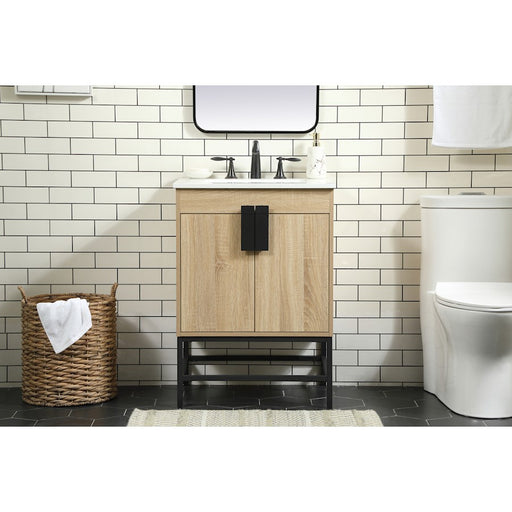 Elegant Kitchen/Bath Eugene 24" Single Bathroom Vanity, Mango Wood