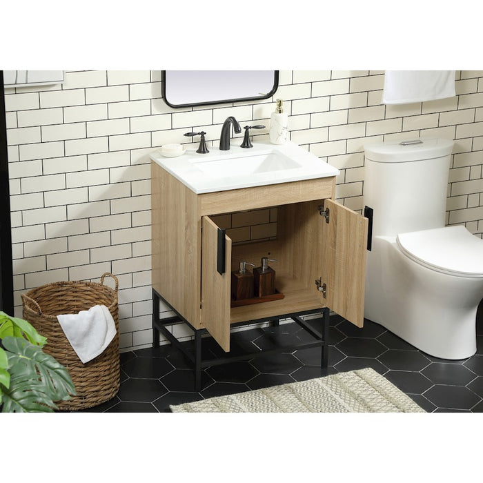 Elegant Kitchen/Bath Eugene 24" Single Bathroom Vanity, Mango Wood