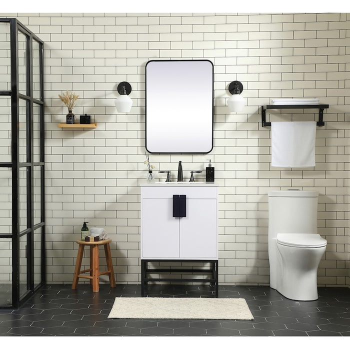 Elegant Kitchen/Bath Eugene 24" Single Bathroom Vanity, Mango Wood