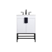 Elegant Kitchen/Bath Eugene 24" Single Bathroom Vanity, White - VF48824MWH