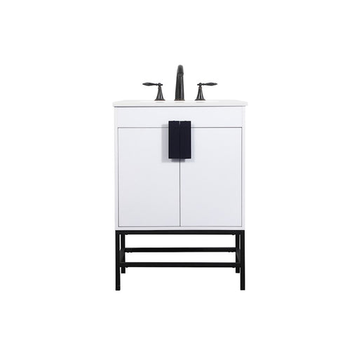 Elegant Kitchen/Bath Eugene 24" Single Bathroom Vanity, White - VF48824MWH