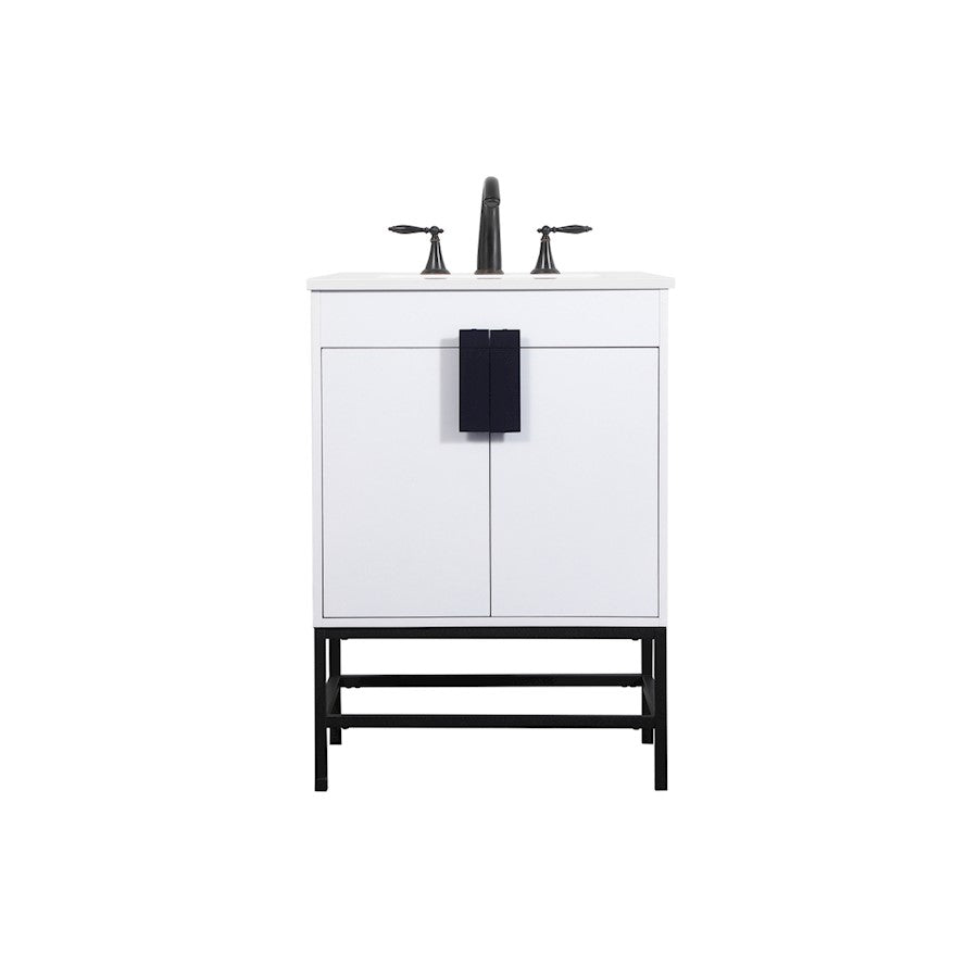 Elegant Kitchen/Bath Eugene 24" Single Bathroom Vanity, White - VF48824MWH