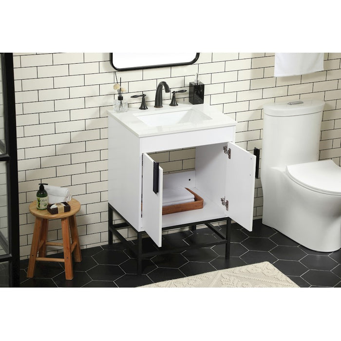 Elegant Kitchen/Bath Eugene 24" Single Bathroom Vanity, White