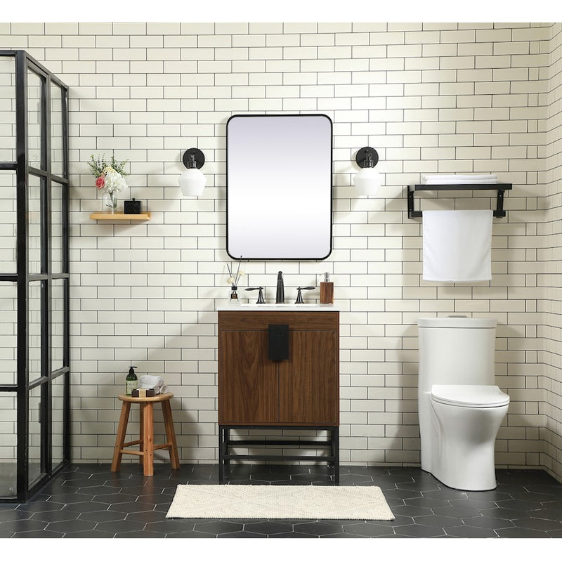 Elegant Kitchen/Bath Eugene 24" Single Bathroom Vanity, White