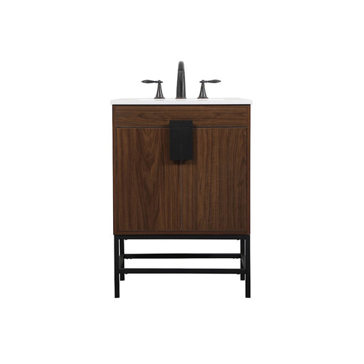 Elegant Kitchen/Bath Eugene 24" Single Bathroom Vanity, Walnut - VF48824MWT