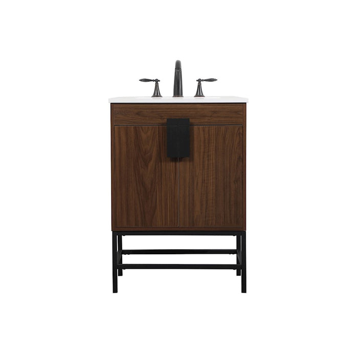 Elegant Kitchen/Bath Eugene 24" Single Bathroom Vanity, Walnut - VF48824MWT